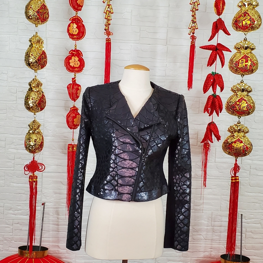 Black Matt sequin jacket